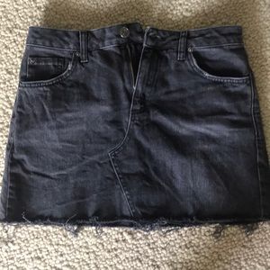 BDG black denim mini skirt